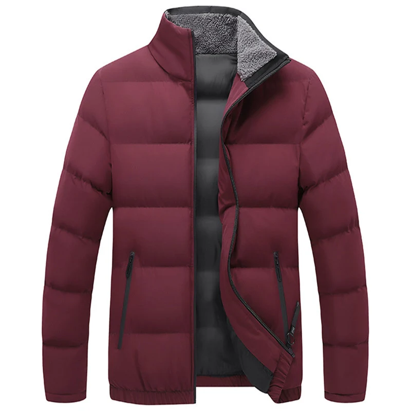 Herren Wattierte Steppjacke mit Sherpa-Innenkragen, winddichter Membran und Reißverschlusstaschen Nord Taschen