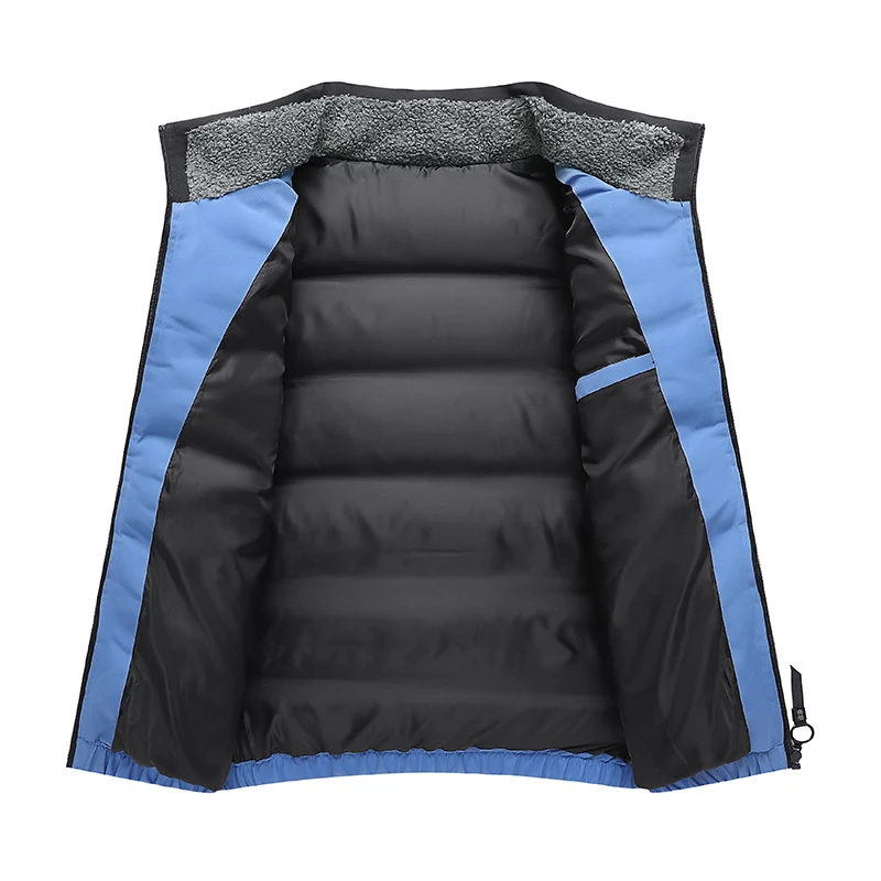 Herren Wattierte Steppjacke mit Sherpa-Innenkragen, winddichter Membran und Reißverschlusstaschen Nord Taschen