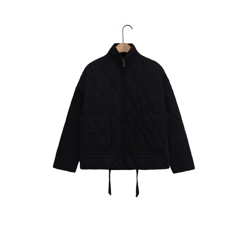 Damen Steppjacke mit Stehkragen, Kissensteppung und Tunnelzug Nord Taschen