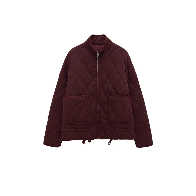 Damen Steppjacke mit Stehkragen, Kissensteppung und Tunnelzug Nord Taschen