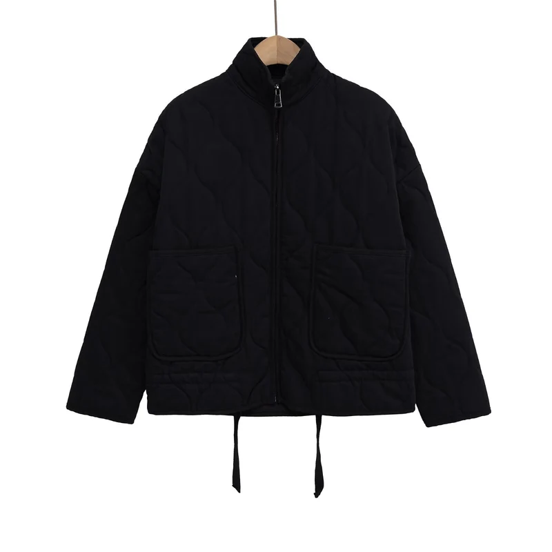 Damen Steppjacke mit Stehkragen, Kissensteppung und Tunnelzug Nord Taschen