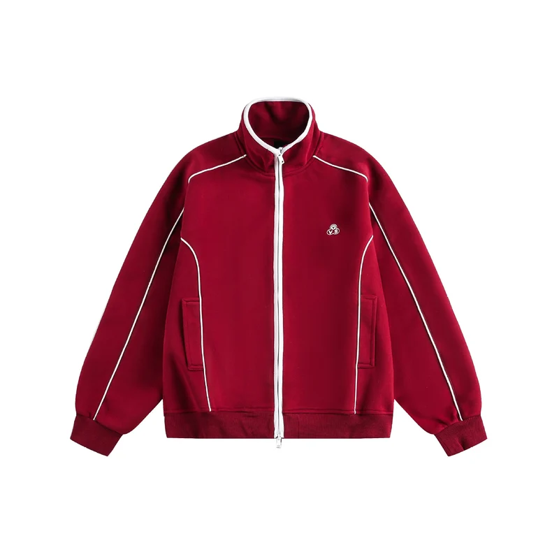 Damen Oversize-Sweatjacke mit Stehkragen und Zwei-Wege-Reißverschluss Nord Taschen