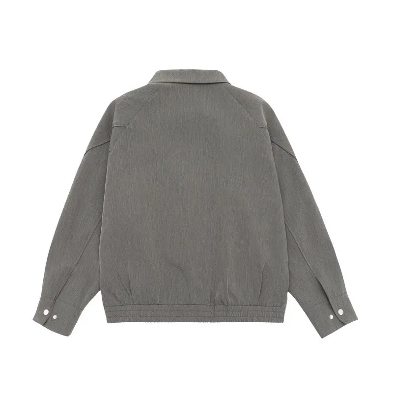 Herren Boxy-Übergangsjacke mit Hemdkragen, Raglanärmeln und Reißverschlusstaschen Nord Taschen