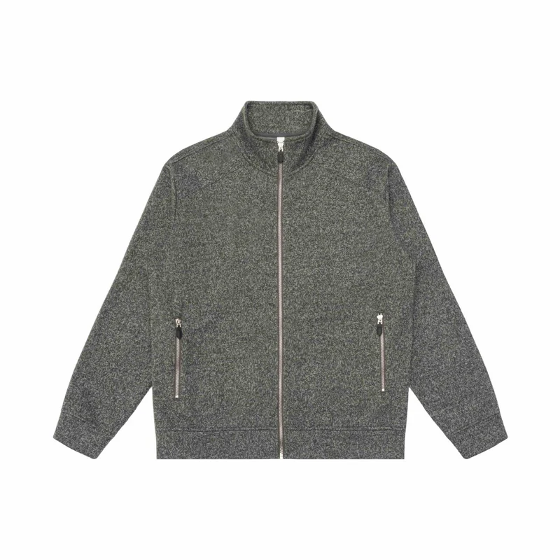 Damen Zipjacke aus meliertem Teddy-Fleece mit Stehkragen und Reißverschlusstaschen Nord Taschen