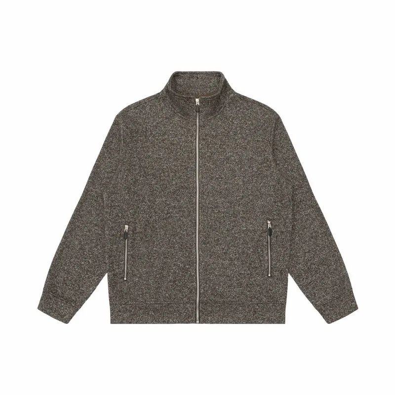 Damen Zipjacke aus meliertem Teddy-Fleece mit Stehkragen und Reißverschlusstaschen Nord Taschen
