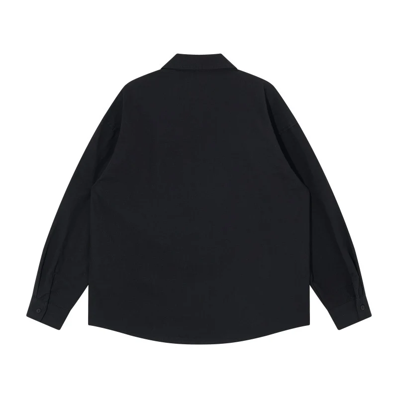 Herren Oversize-Hemdjacke im Workwear-Stil mit Ziersteppungen und Metallnieten Nord Taschen