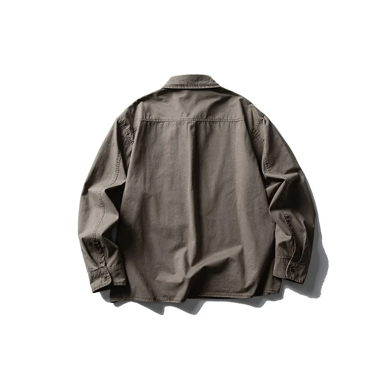 Herren Oversize-Hemdjacke aus robustem Baumwoll-Twill mit aufgesetzter Brusttasche und geradem Saum Nord Taschen