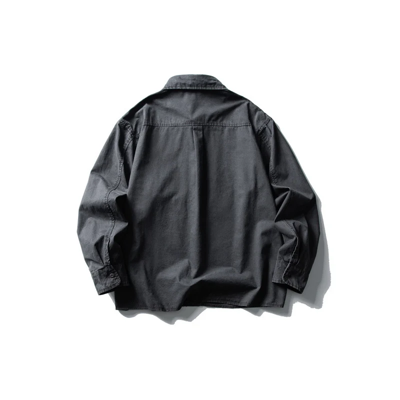 Herren Oversize-Hemdjacke aus robustem Baumwoll-Twill mit aufgesetzter Brusttasche und geradem Saum Nord Taschen