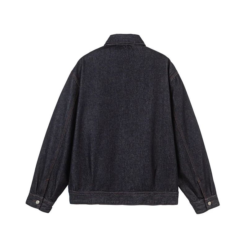 Herren Oversize Denim-Blouson mit durchgehendem Reißverschluss Nord Taschen