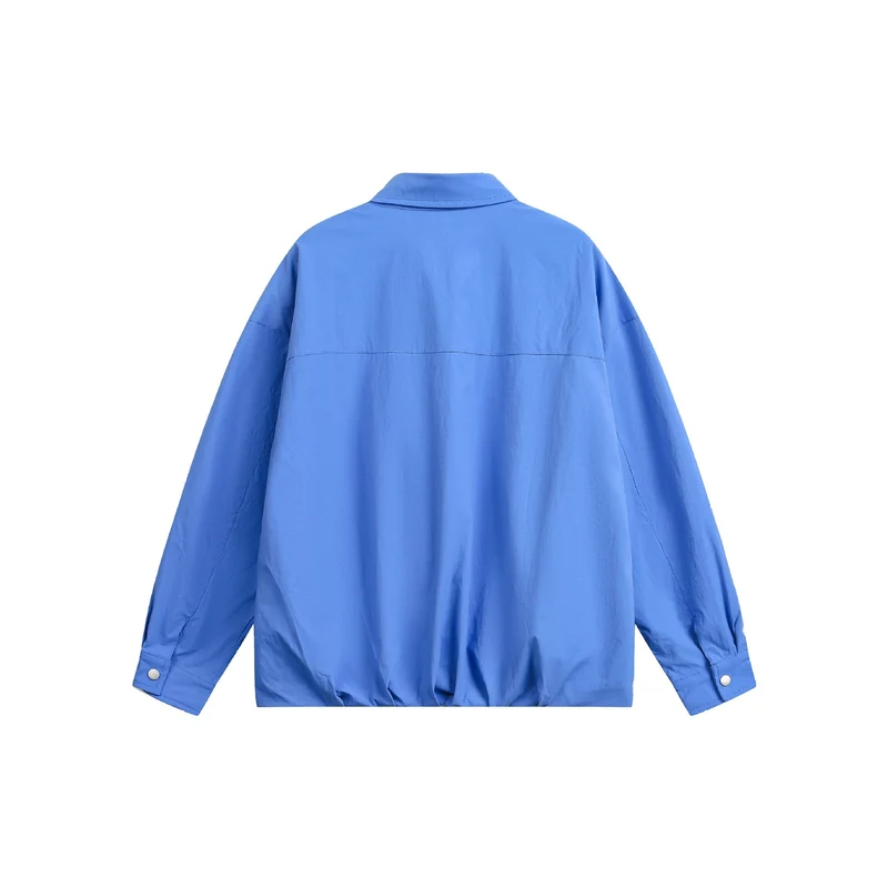 Herren Oversize Coachjacke mit Druckknopf‑Verschluss und geradem Saum Nord Taschen