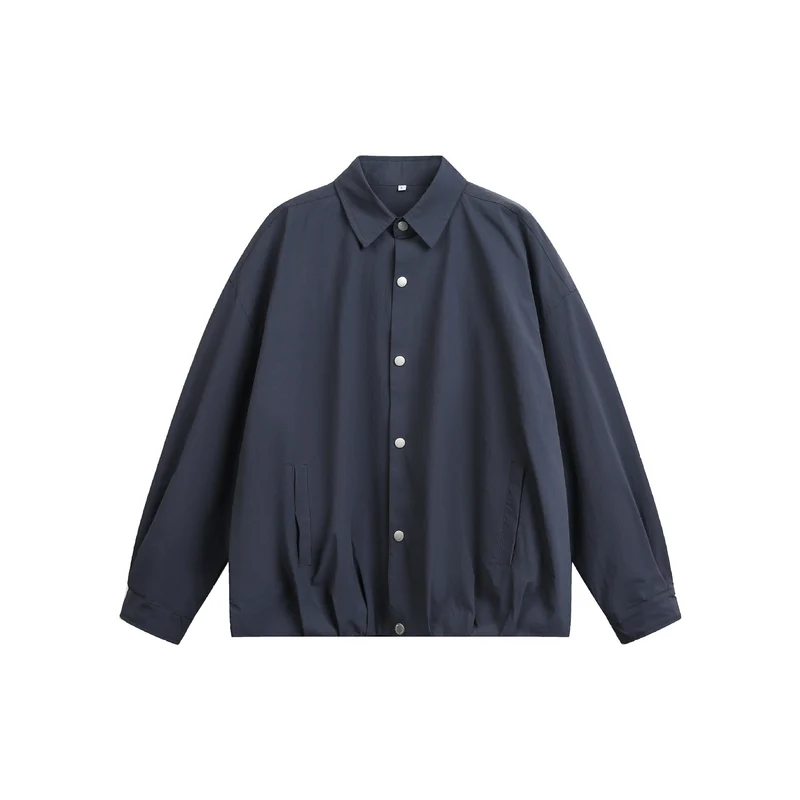 Herren Oversize Coachjacke mit Druckknopf‑Verschluss und geradem Saum Nord Taschen