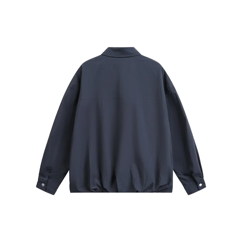 Herren Oversize Coachjacke mit Druckknopf‑Verschluss und geradem Saum Nord Taschen