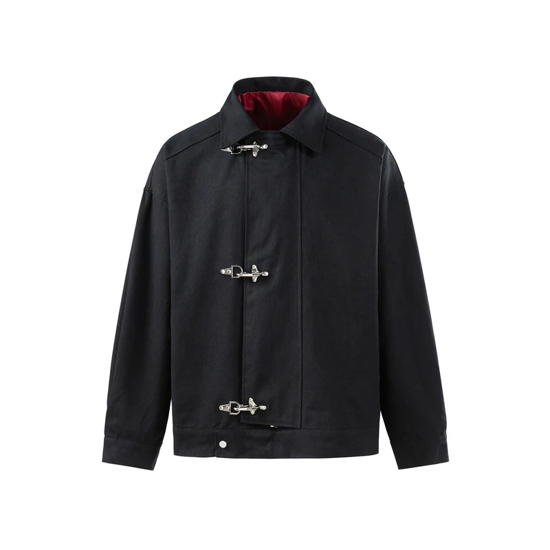 Herren Oversize Canvas-Jacke mit markanten Metallhakenverschlüssen Nord Taschen