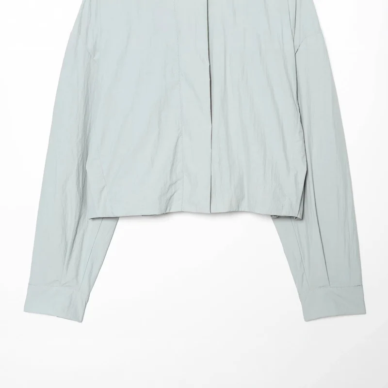 Damen Gekürzte technische Stehkragenjacke mit verdeckter Front Nord Taschen