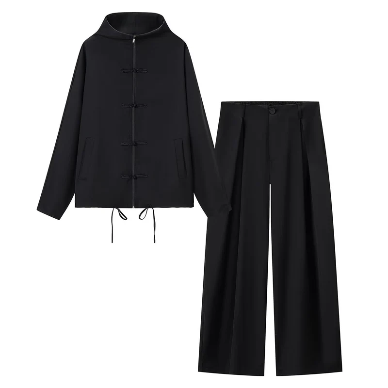 Damen leichte Boxy-Jacke mit Stehkragen, Zipper-Front, Kordelzug und dekorativen Knotenverschlüssen Nord Taschen