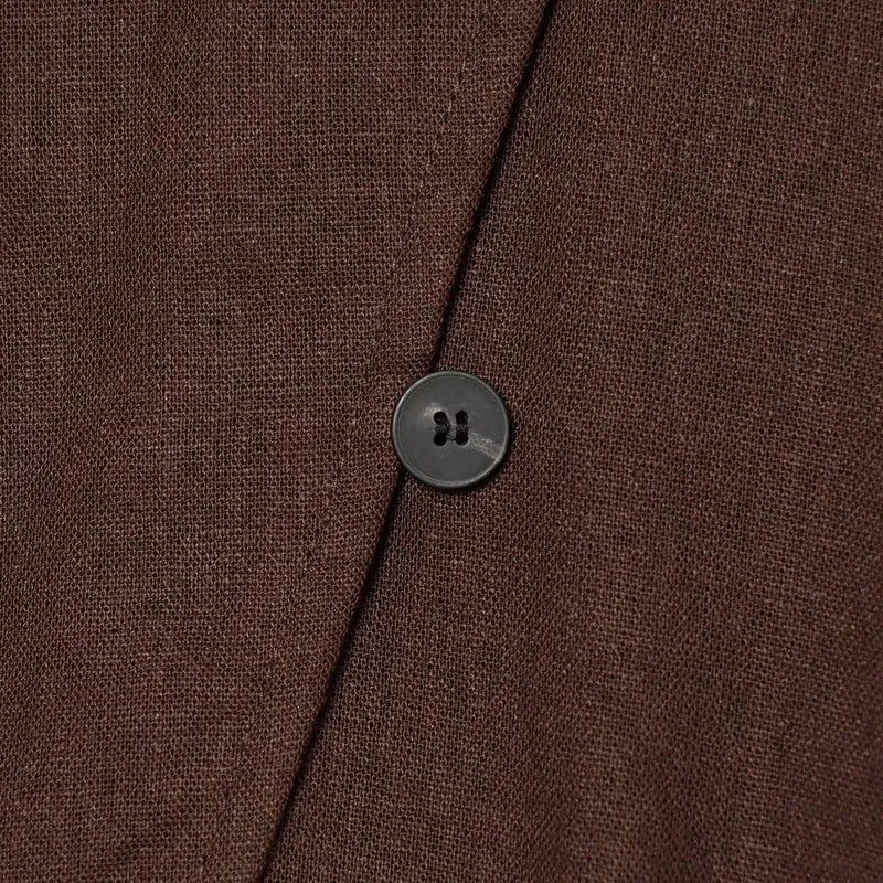 Damen Leichte asymmetrische Blusenjacke mit diagonaler Knopfleiste Nord Taschen