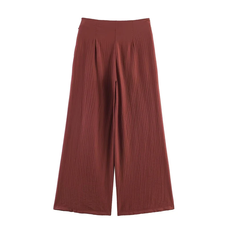 Damen Weite High‑Waist Palazzo‑Hose mit Wickelrock‑Optik und Taillenschleife Nord Taschen