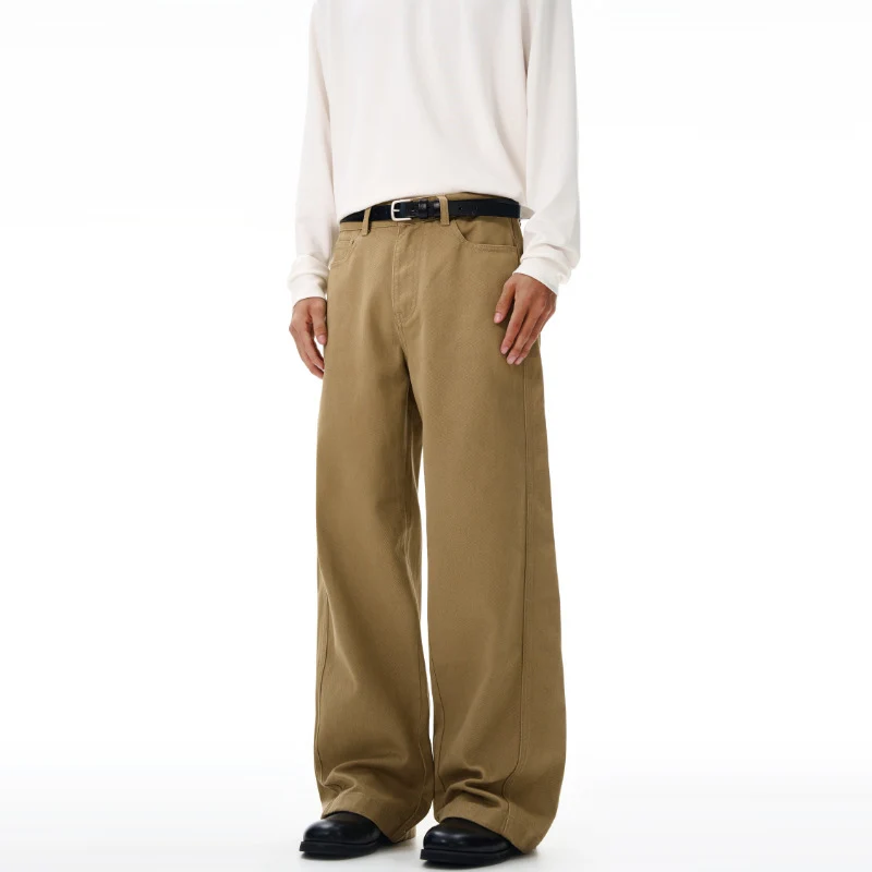 Herren Weite High‑Waist Denimhose mit weitem Bein und Cleanem Minimaldesign Nord Taschen