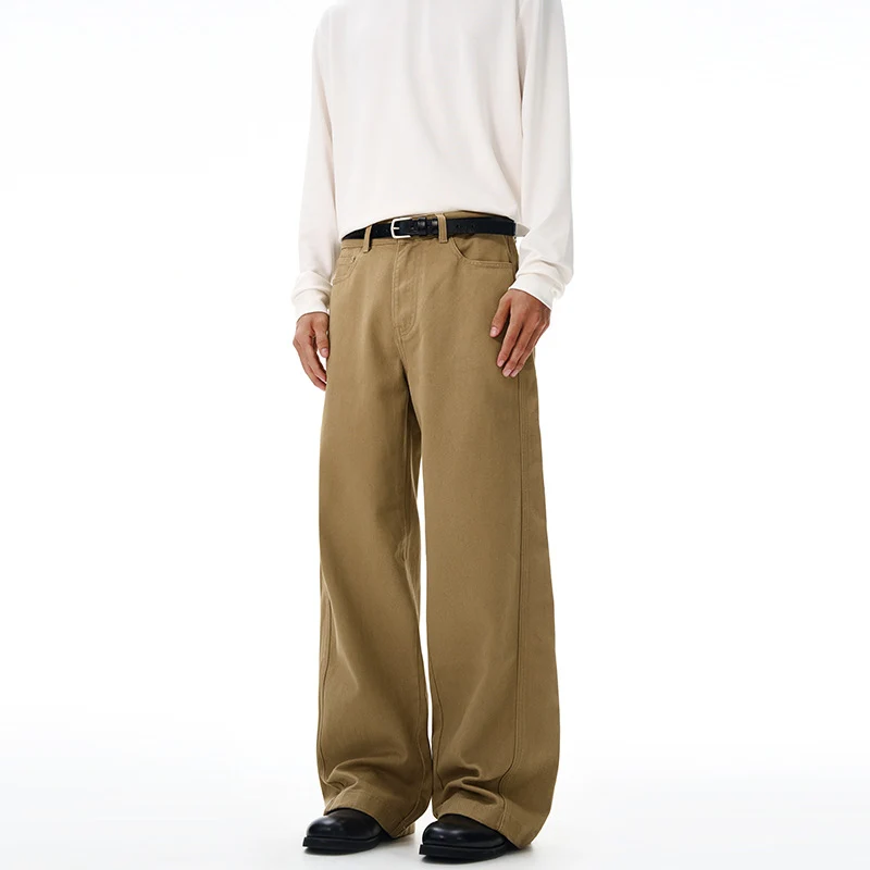 Herren Weite High‑Waist Denimhose mit weitem Bein und Cleanem Minimaldesign Nord Taschen