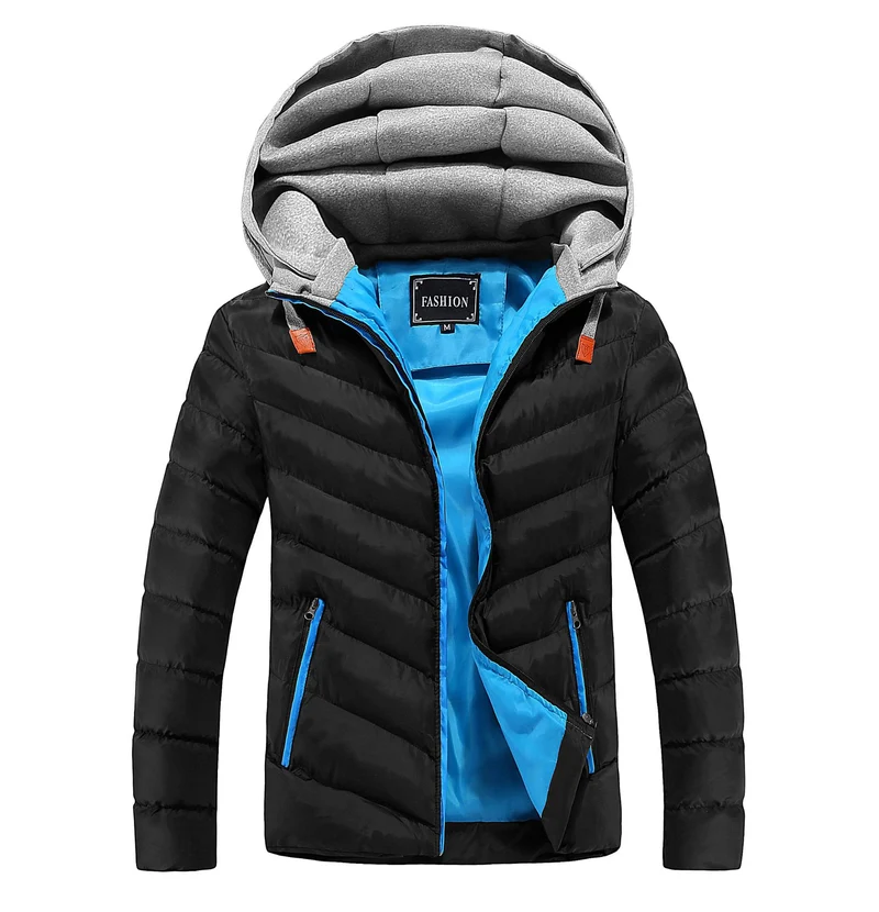 Herren Leichte gesteppte Kapuzenjacke mit Kontrast-Innenfutter und Thermoisolierung Nord Taschen