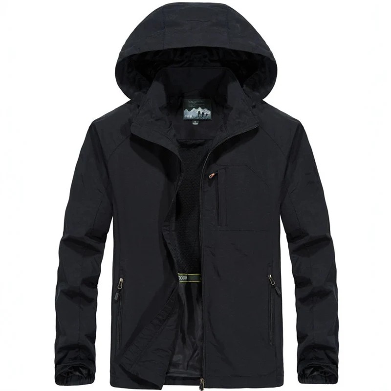 Herren Leichte Allwetter-Fieldjacke mit Kapuze, Mesh‑Innenfutter und Reißverschlusstaschen Nord Taschen