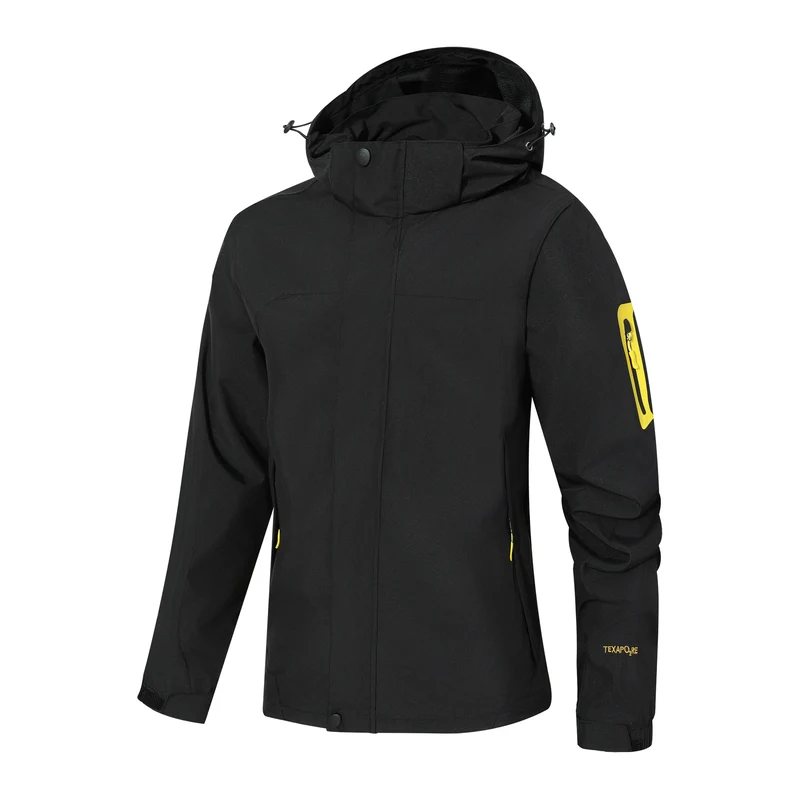 Herren Wasserdichte Softshell-Outdoorjacke mit Kapuze, Ärmel-Reißverschlusstasche und winddichter Membran Nord Taschen