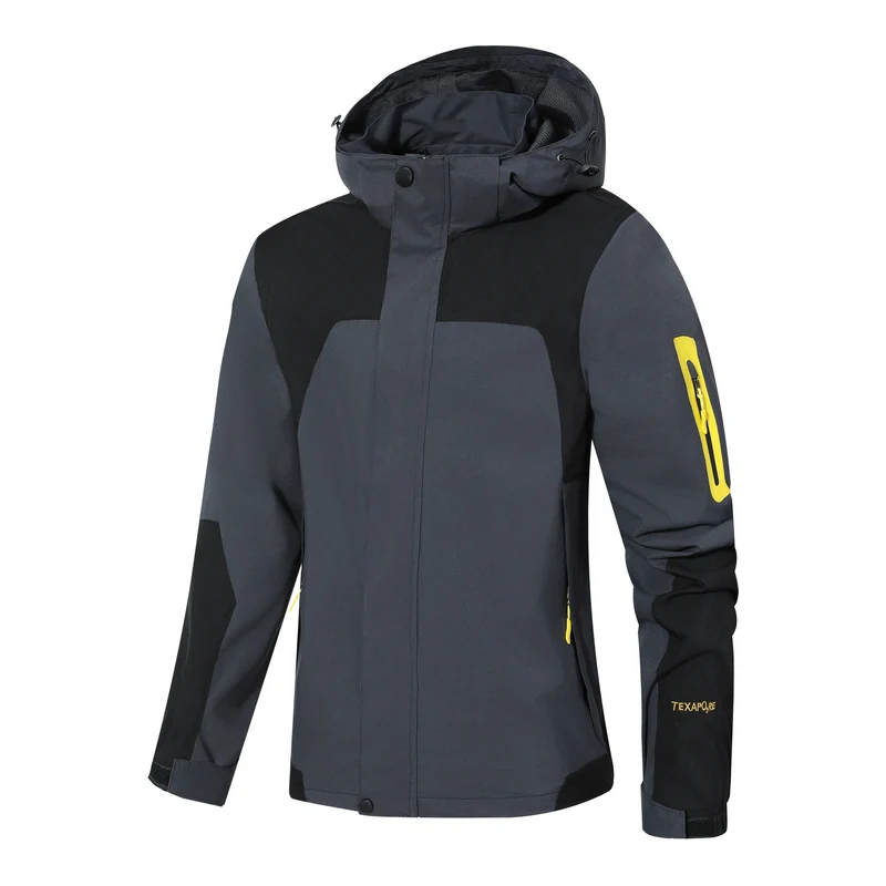 Herren Wasserdichte Softshell-Outdoorjacke mit Kapuze, Ärmel-Reißverschlusstasche und winddichter Membran Nord Taschen