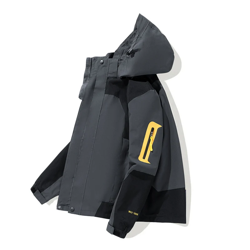 Herren Wasserdichte Softshell-Outdoorjacke mit Kapuze, Ärmel-Reißverschlusstasche und winddichter Membran Nord Taschen