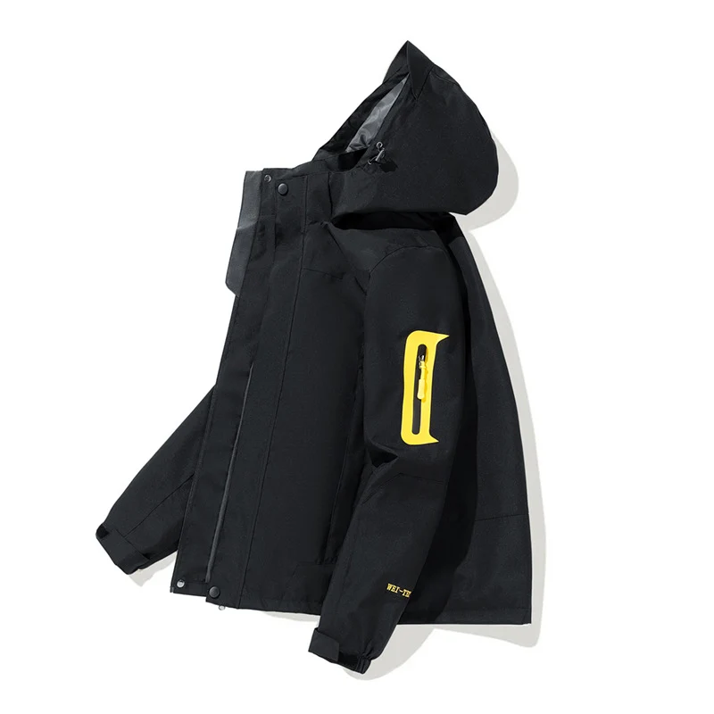 Herren Wasserdichte Softshell-Outdoorjacke mit Kapuze, Ärmel-Reißverschlusstasche und winddichter Membran Nord Taschen