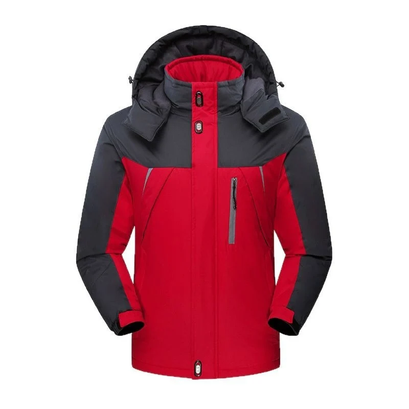 Herren Wasserdichte isolierte Softshell-Skijacke mit abnehmbarer Kapuze und Multifach-Taschen Nord Taschen