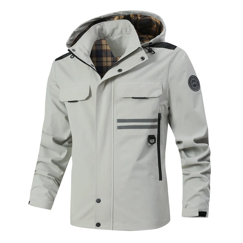 Herren Wasserabweisender Softshell-Parka mit Kapuze, reflektierenden Einsätzen und Multifunktionstaschen Nord Taschen