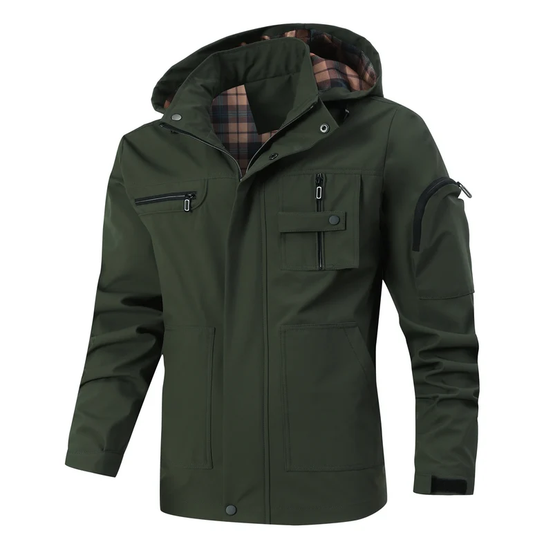 Herren Wasserabweisender Softshell-Parka mit Kapuze, reflektierenden Einsätzen und Multifunktionstaschen Nord Taschen