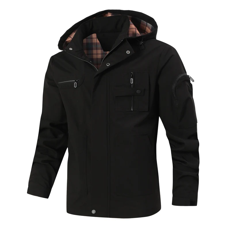 Herren Wasserabweisender Softshell-Parka mit Kapuze, reflektierenden Einsätzen und Multifunktionstaschen Nord Taschen