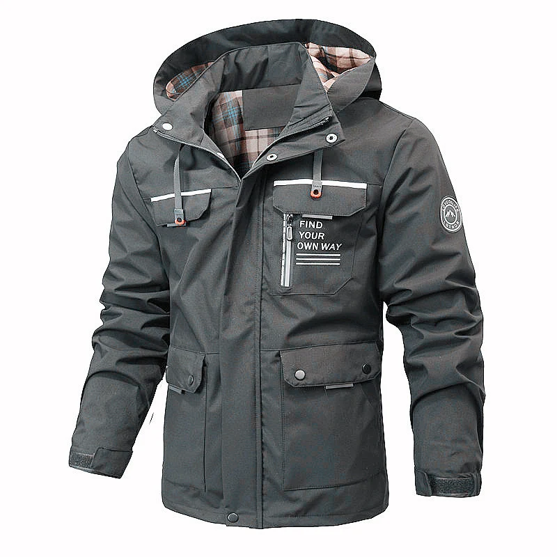 Herren Wasserabweisender Softshell-Parka mit Kapuze, reflektierenden Einsätzen und Multifunktionstaschen Nord Taschen
