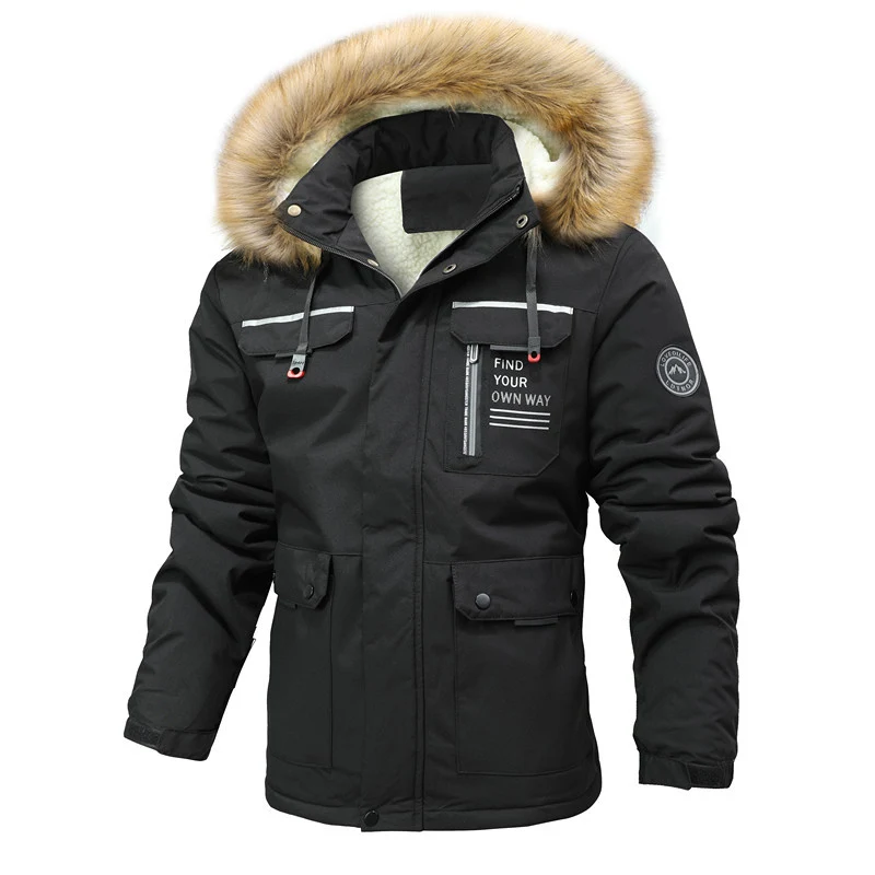 Herren Wasserabweisender Softshell-Parka mit Kapuze, reflektierenden Einsätzen und Multifunktionstaschen Nord Taschen