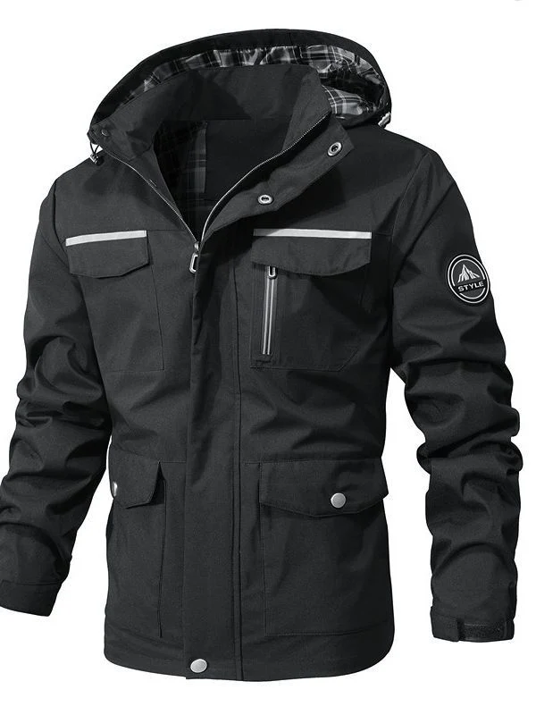 Herren Wasserabweisender Softshell-Parka mit Kapuze, reflektierenden Einsätzen und Multifunktionstaschen Nord Taschen