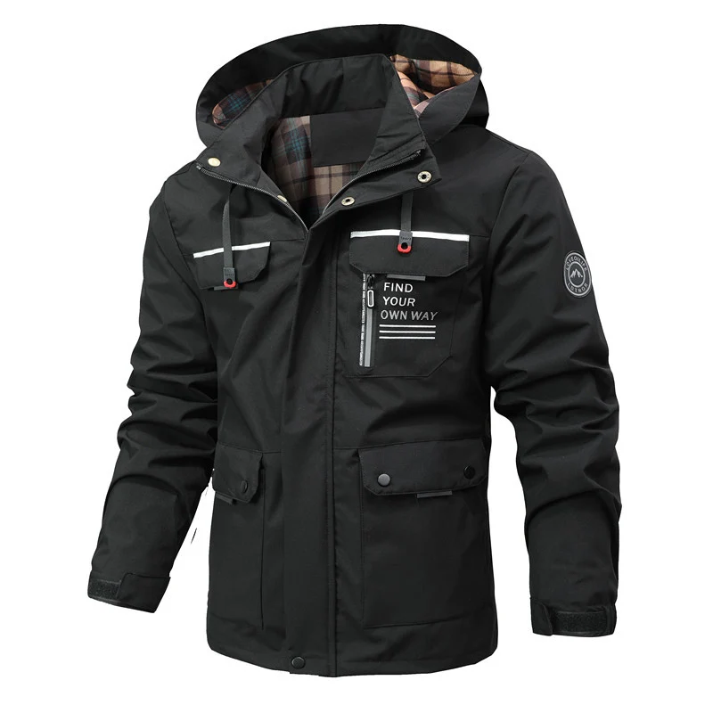 Herren Wasserabweisender Softshell-Parka mit Kapuze, reflektierenden Einsätzen und Multifunktionstaschen Nord Taschen