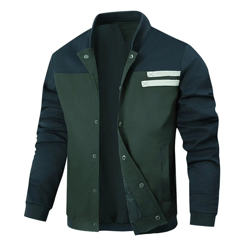Herren Varsity-Bomberjacke im Canvas-Mix mit Druckknopf-Leiste und Rippbündchen Nord Taschen