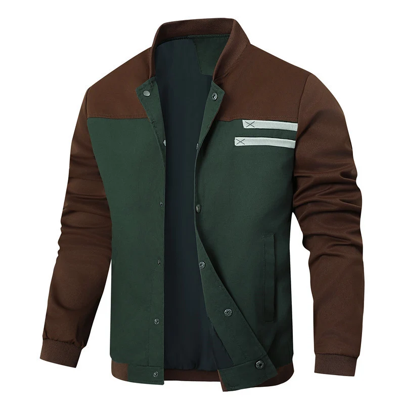 Herren Varsity-Bomberjacke im Canvas-Mix mit Druckknopf-Leiste und Rippbündchen Nord Taschen