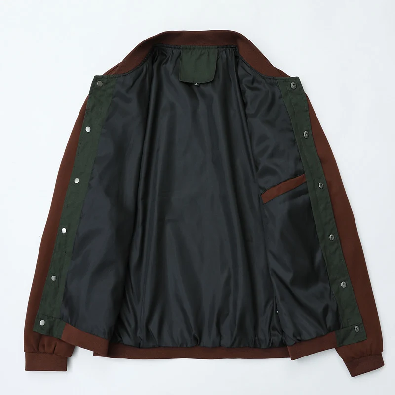 Herren Varsity-Bomberjacke im Canvas-Mix mit Druckknopf-Leiste und Rippbündchen Nord Taschen