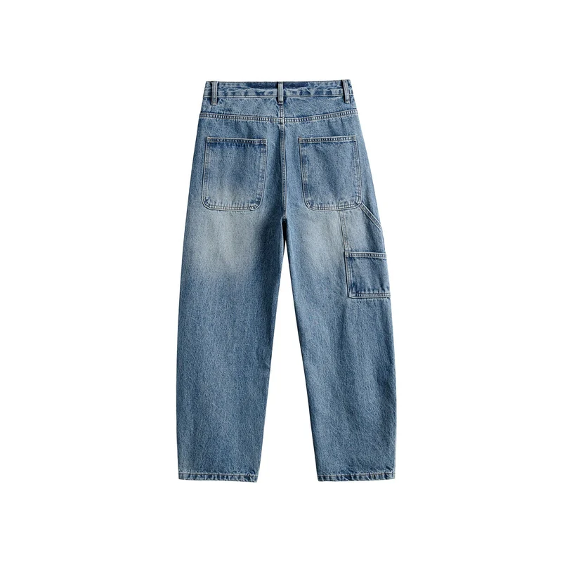 Damen Jeanshose mit kontrastierenden Knie‑Panels und ausgefransten Nähten Nord Taschen
