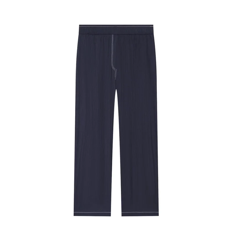 Damen Relax-Loungehose aus Crêpe-Viscose mit weitem Bein und elastischem Bund Nord Taschen