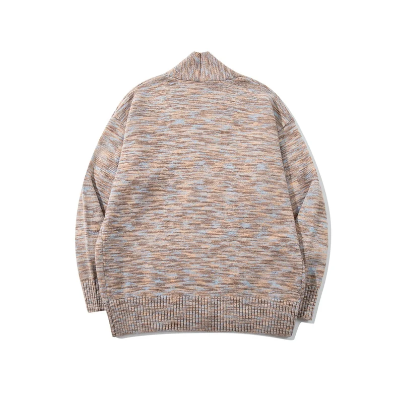 Damen Oversize-Strickcardigan mit tiefem V-Ausschnitt, Knopfleiste am Saum und melierter Struktur Nord Taschen