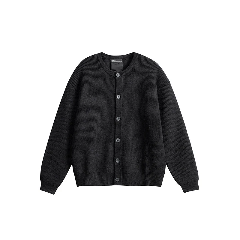 Damen Oversize-Rippenstrick-Cardigan mit Rundhals und durchgehender Knopfleiste Nord Taschen
