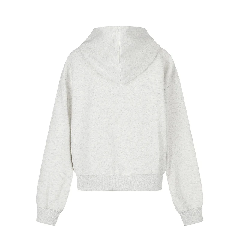 Damen Zip‑Hoodie im Boxy‑Schnitt mit Kängurutasche und Nummernprint Nord Taschen