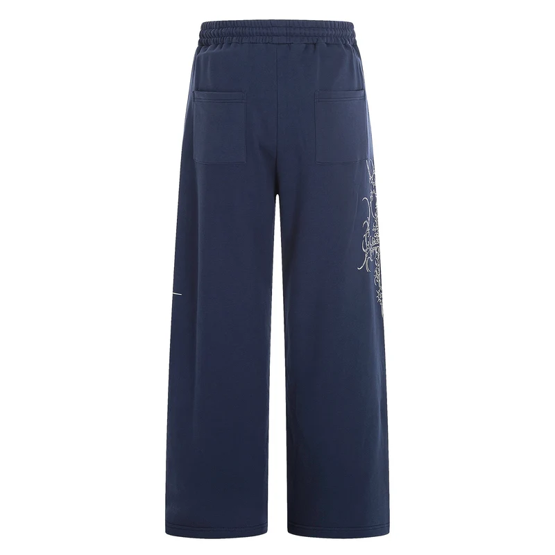 Damen Weite Sweatpants mit Tunnelzug, Ziernieten und grafischem Print Nord Taschen