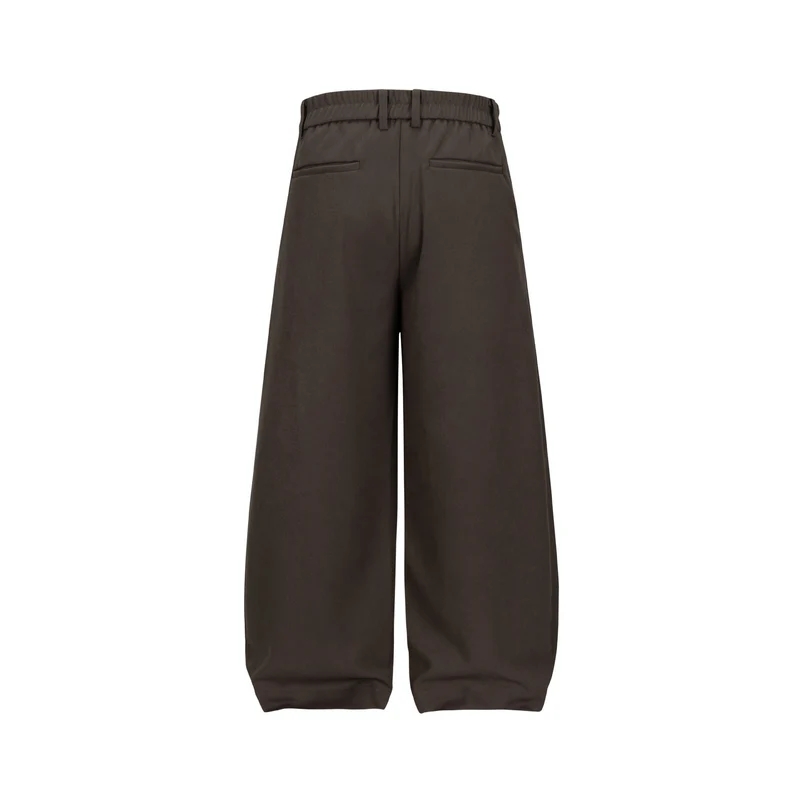 Damen Weite Plissee-Hose mit hoher Taille und elastischem Rückbund Nord Taschen