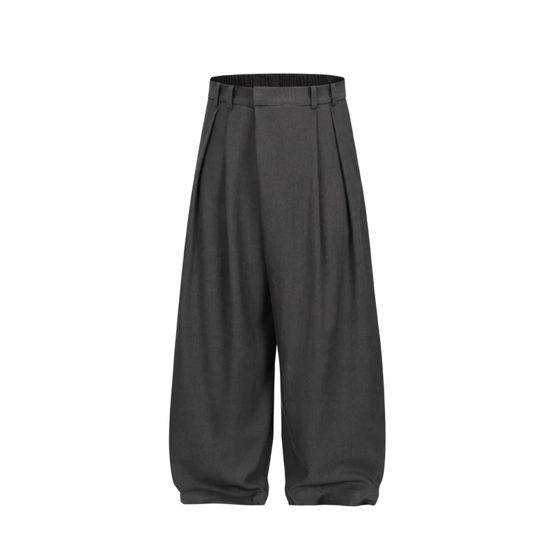 Damen Weite Plissee-Hose mit hoher Taille und elastischem Rückbund Nord Taschen