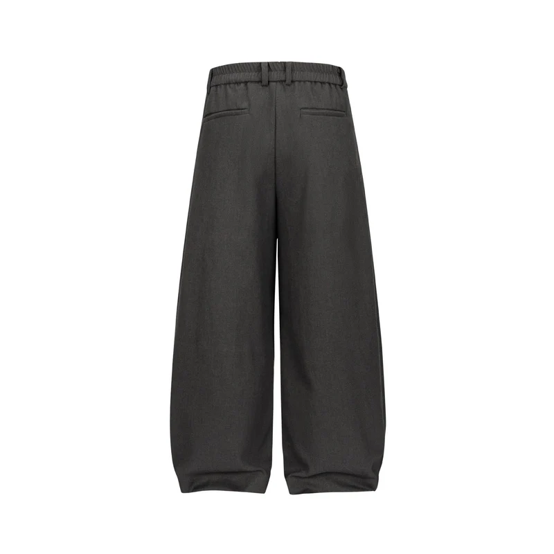 Damen Weite Plissee-Hose mit hoher Taille und elastischem Rückbund Nord Taschen