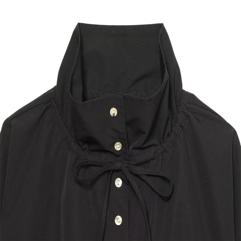 Damen Gekürzte Oversize-Utility-Jacke mit Stehkragen und Kordelzug Nord Taschen